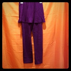 Purple skirted leggings / pants